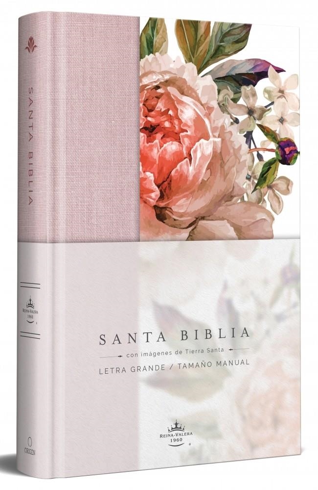 Biblia Reina Valera 1960 letra grande. Tapa Dura, Tela rosada con flores, tamaño | 9781644733875 | Reina Valera Revisada 1960